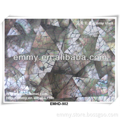 Blacklip mother of pearl mosaic wall tile with crazy crackle